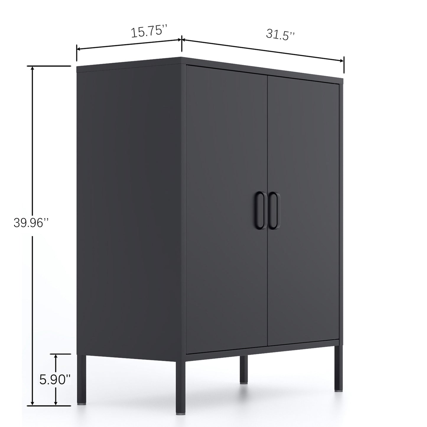 Stand Storage Steel Cabinets - Black