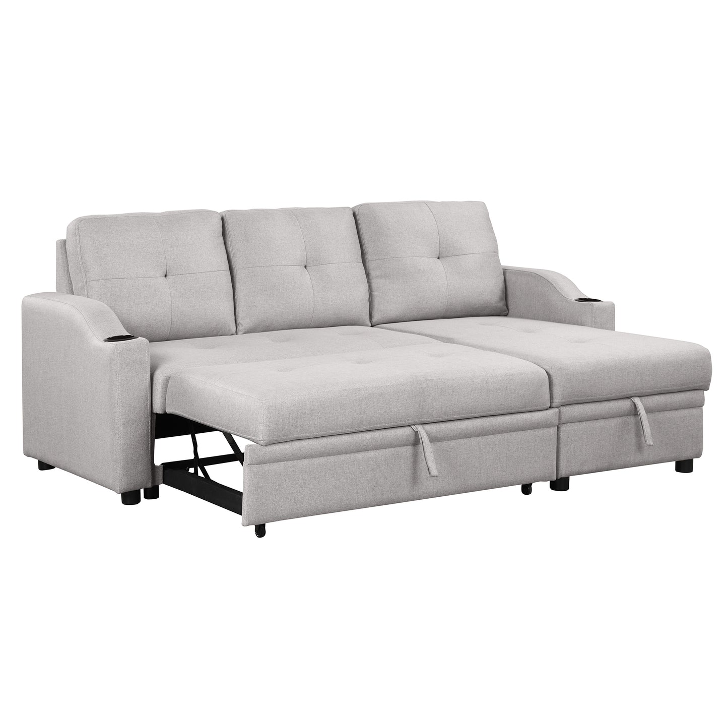 Oris Padded Pull Out Sofa Bed - Gray