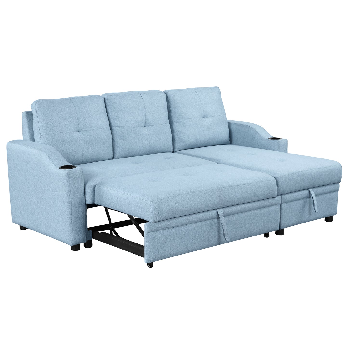 Oris Padded Pull Out Sofa Bed - Blue