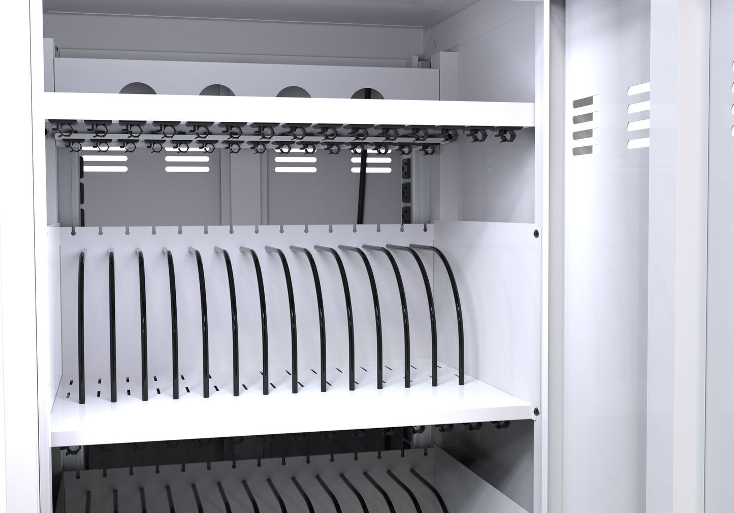 Tech Charge Cart and Cabinet - White