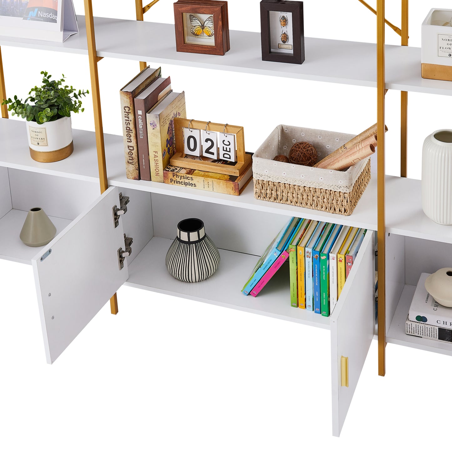 X Bar Gold Frame Bookcase