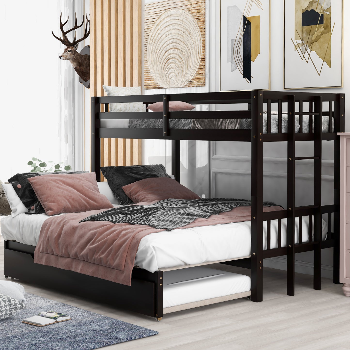 Espresso Dream Twin Trundle Bunk Bed
