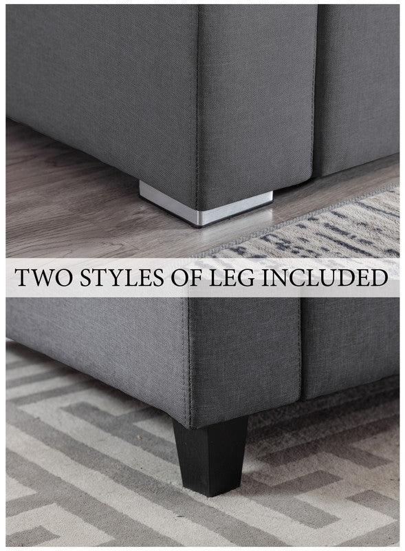 Nolan Gray Linen Fabric Loveseat with Pillows and Interchangeable Legs