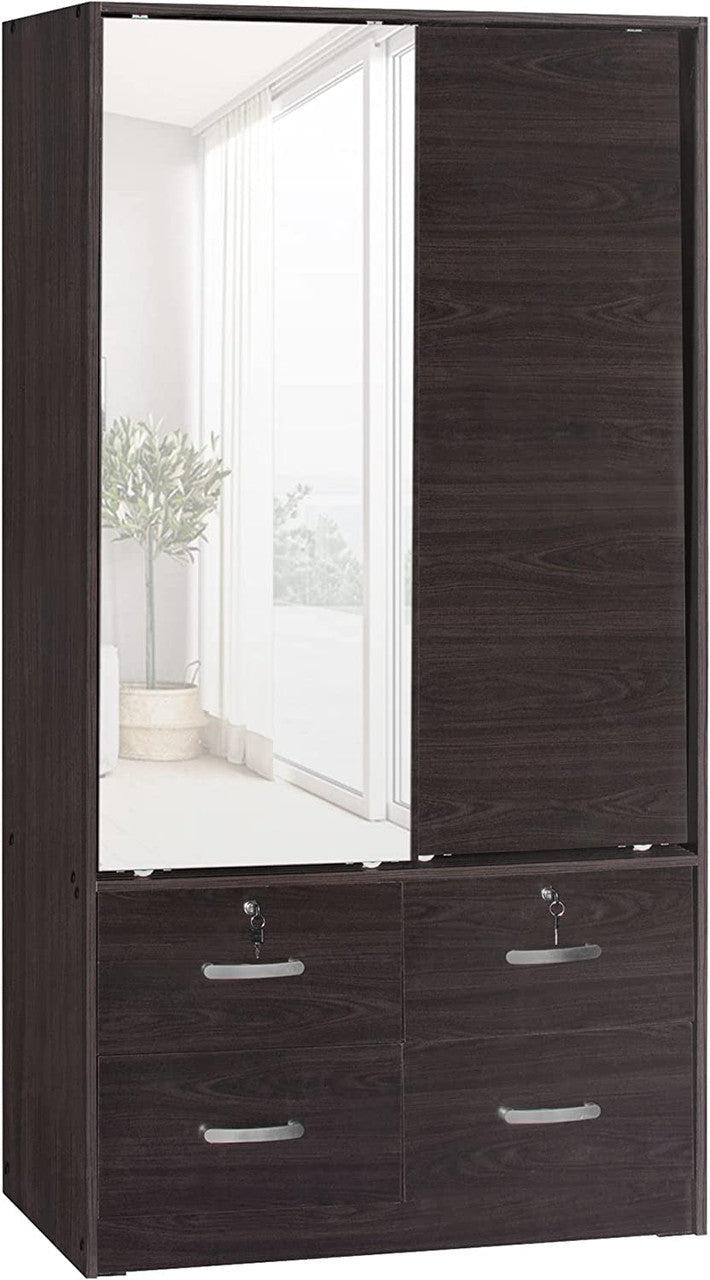 Go Green Woods Sarah Double Sliding Door Armoire with Mirror