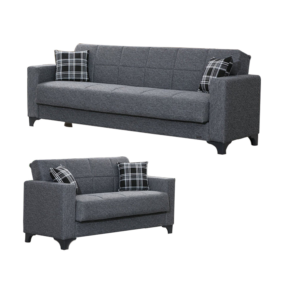 Armada Light Gray Fabric Loveseat