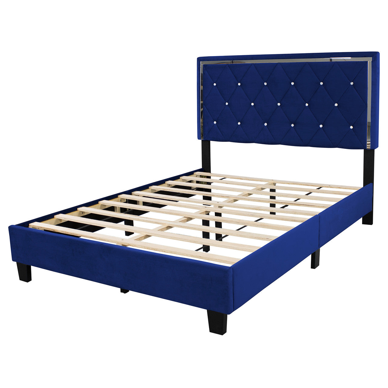 Go Green Woods Monica Velvet Upholstered Full Platform Bed