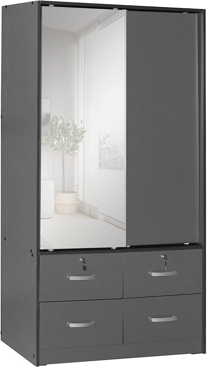 Go Green Woods Sarah Double Sliding Door Armoire with Mirror