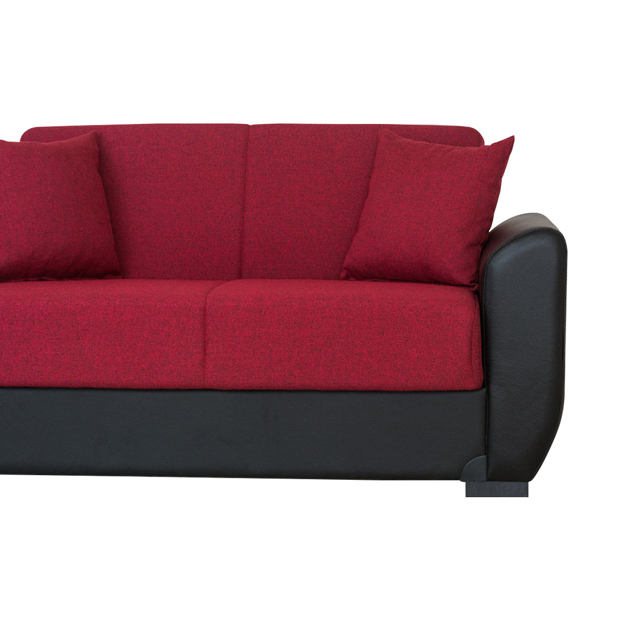 Emily Red & Black PU Leather Arms Chair