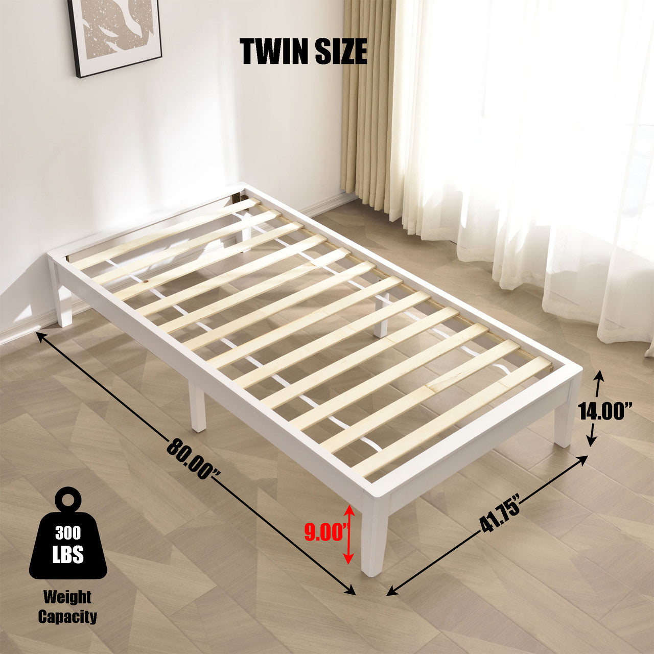 Go Green Woods Stella Solid Pine Wood Twin Platform Bed Frame