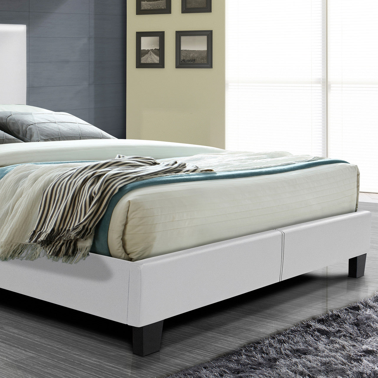 Go Green Woods Nora Faux Leather Upholstered Full Panel Bed