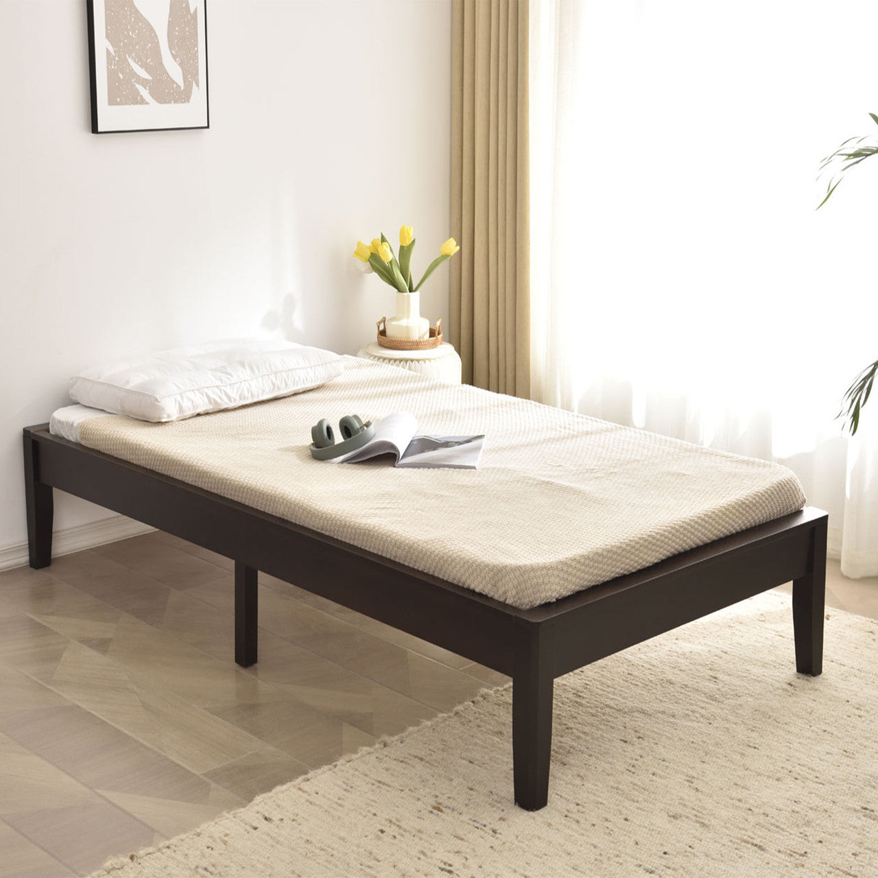 Go Green Woods Stella Solid Pine Wood Twin Platform Bed Frame