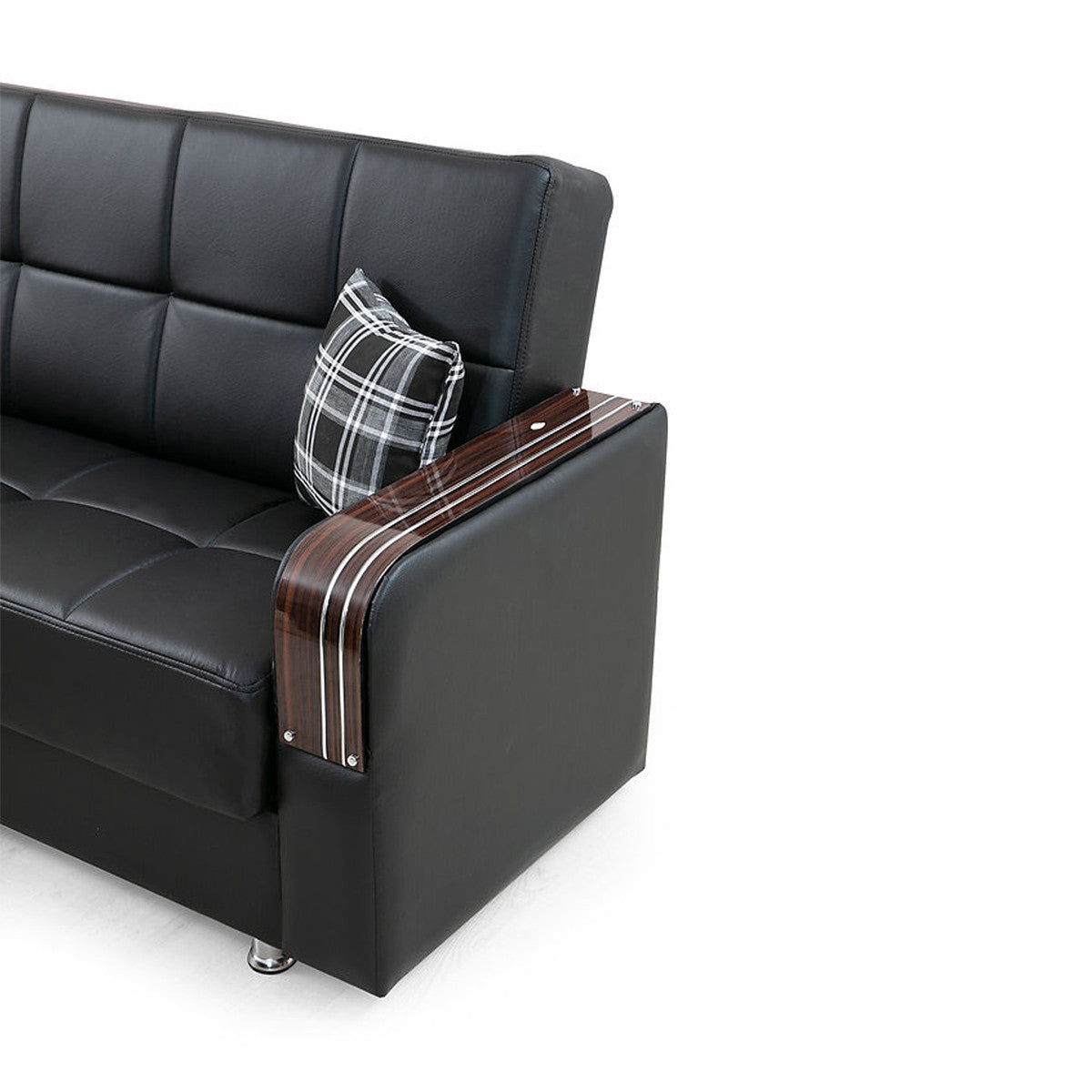 London Black Reversible Sectional Sofa