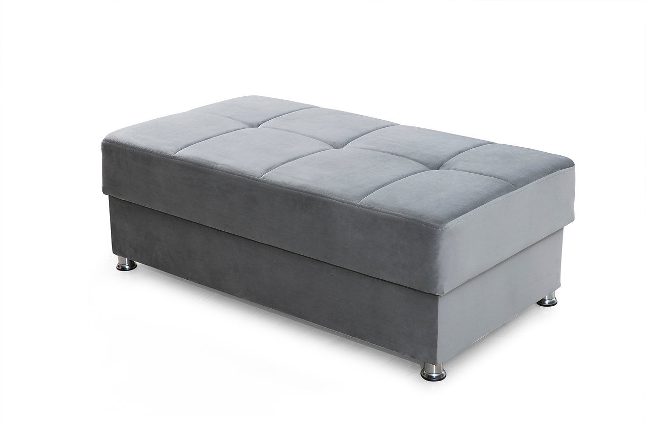 Paris Gray Ottoman