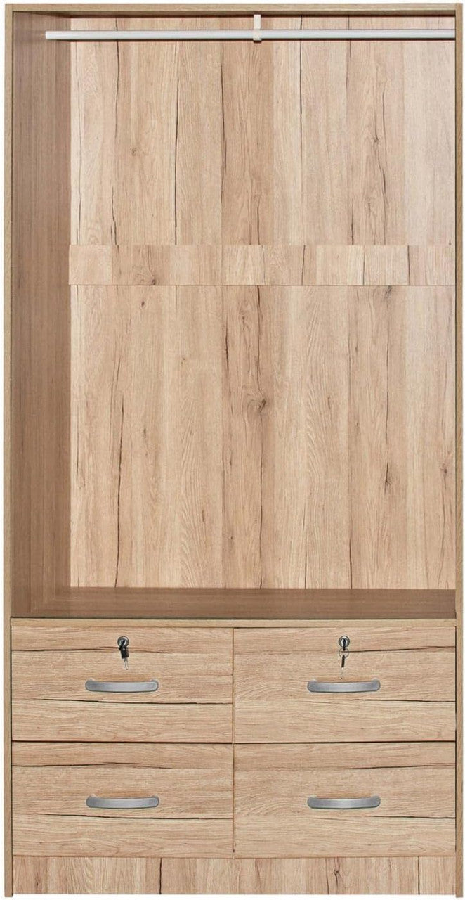 Go Green Woods Sarah Double Sliding Door Armoire with Mirror