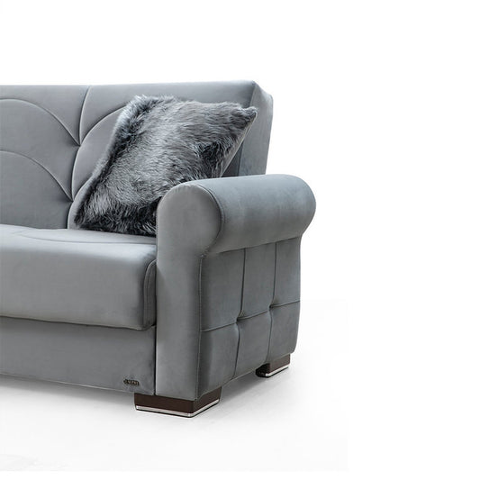 Madrid Gray Fabric Loveseat