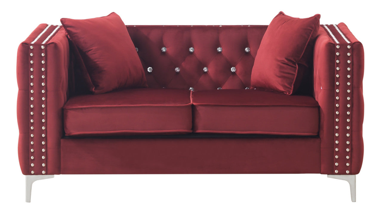 Burgundy Beauty Loveseat - Burgundy