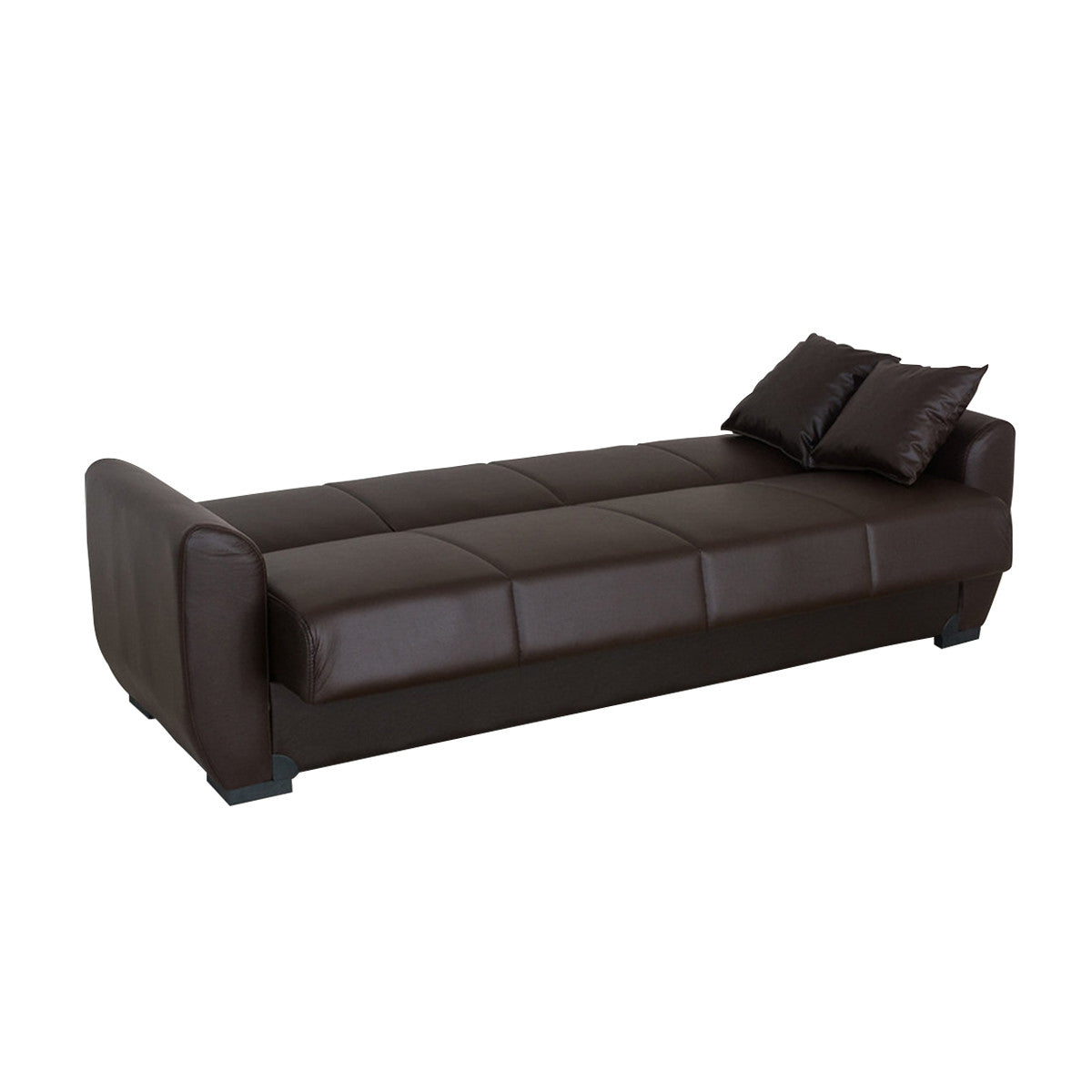 Aisha Brown PU Leather Sofa Bed