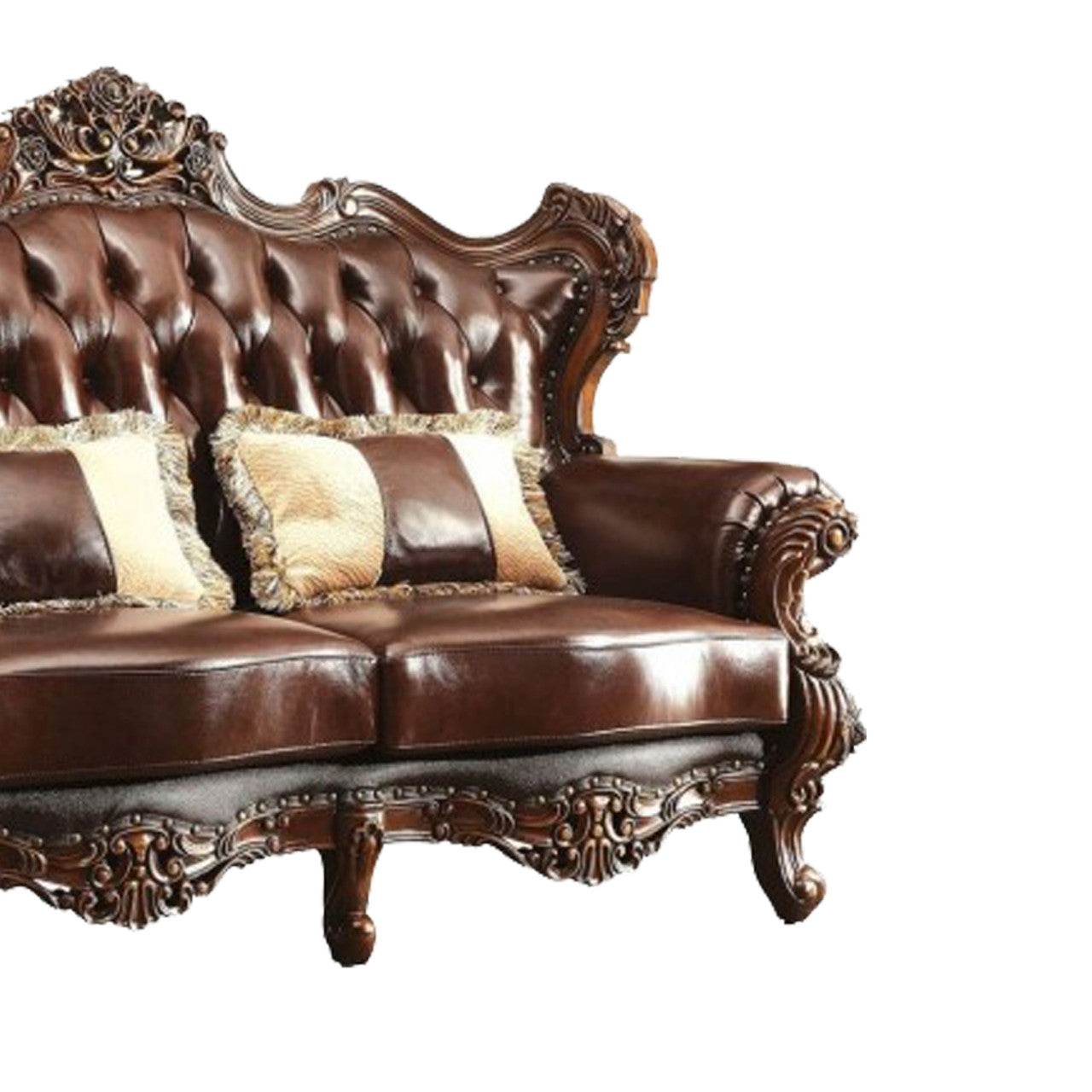 Regal Carvings Loveseat - Cherry Brown