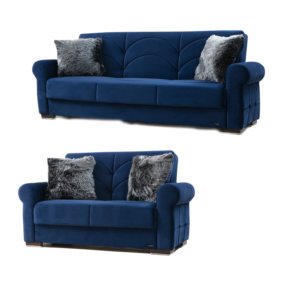 Madrid Navy Fabric Loveseat