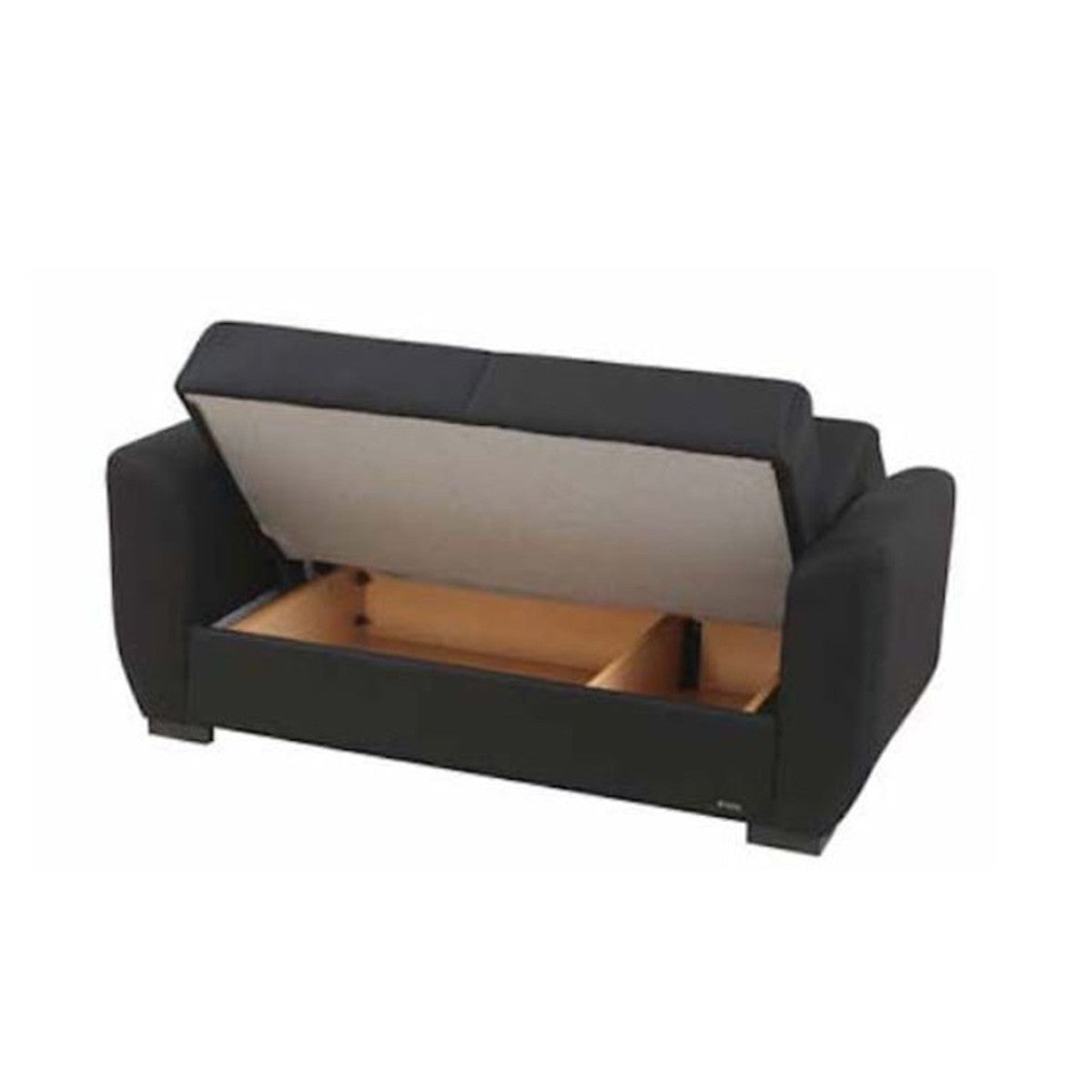 Maria Black Fabric Loveseat