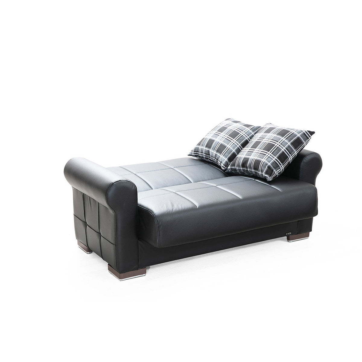 Silva Black PU Leatherette Loveseat