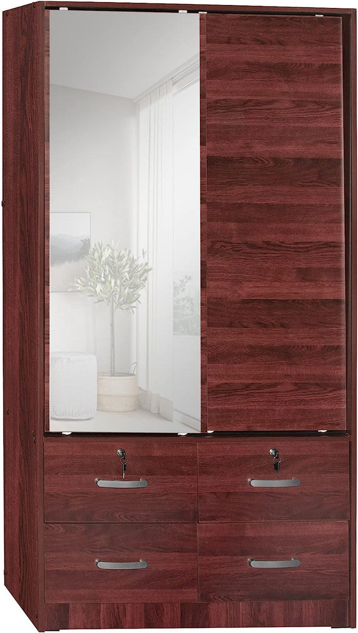 Go Green Woods Sarah Double Sliding Door Armoire with Mirror