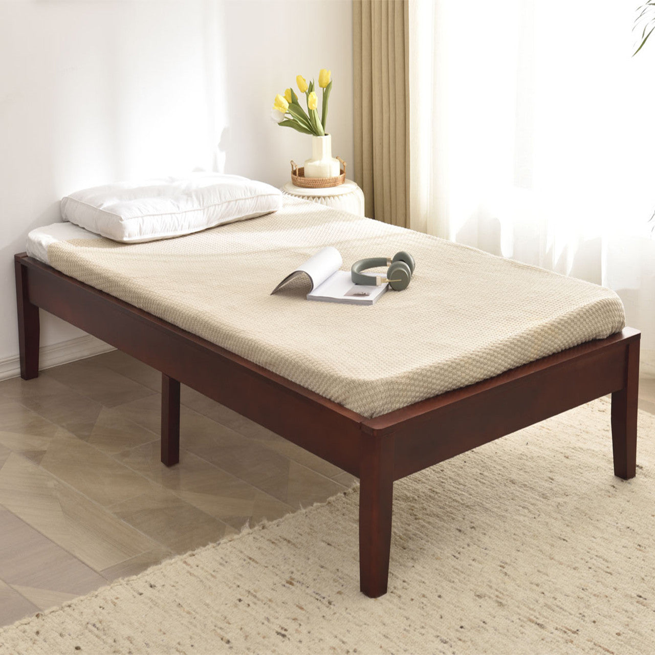 Go Green Woods Stella Solid Pine Wood Twin Platform Bed Frame