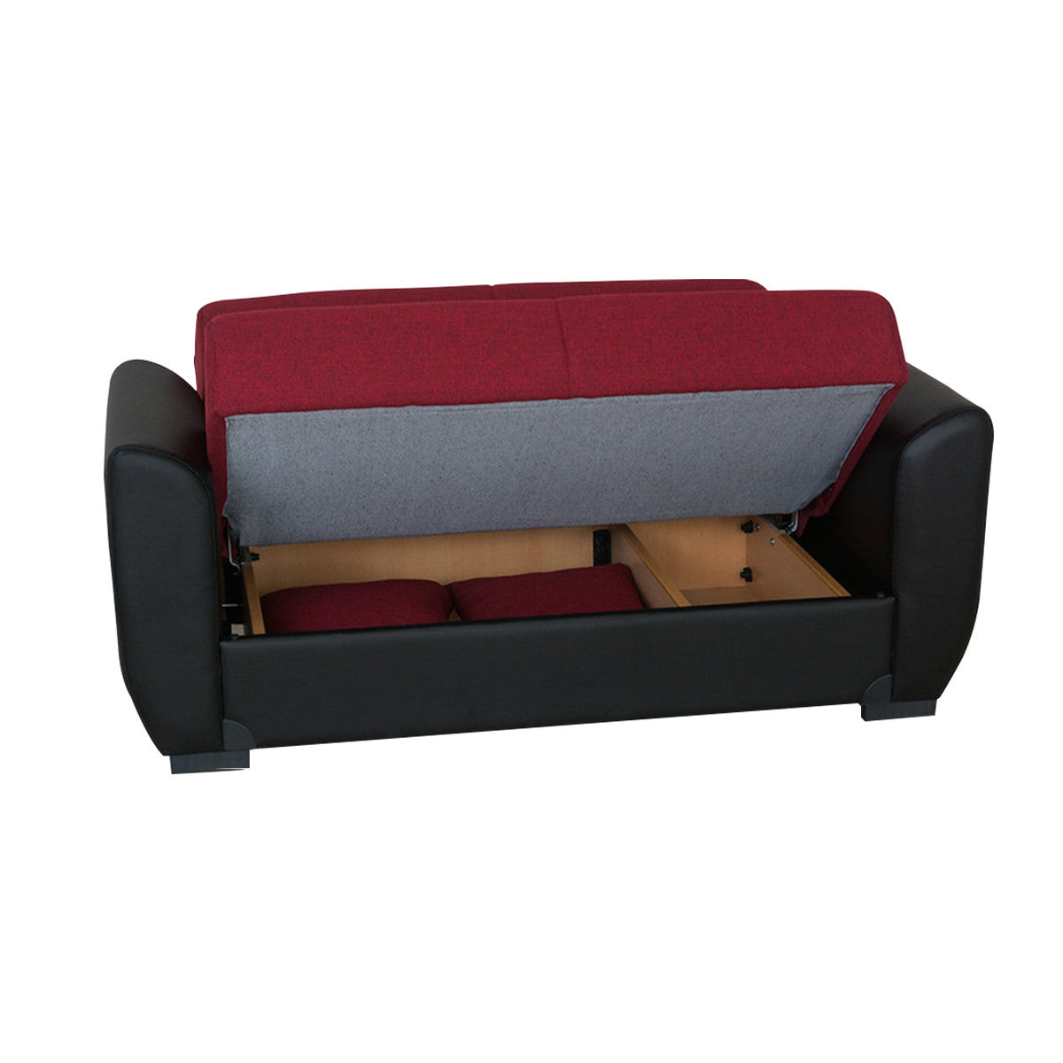 Emily Red & Black PU Leather Arms Chair