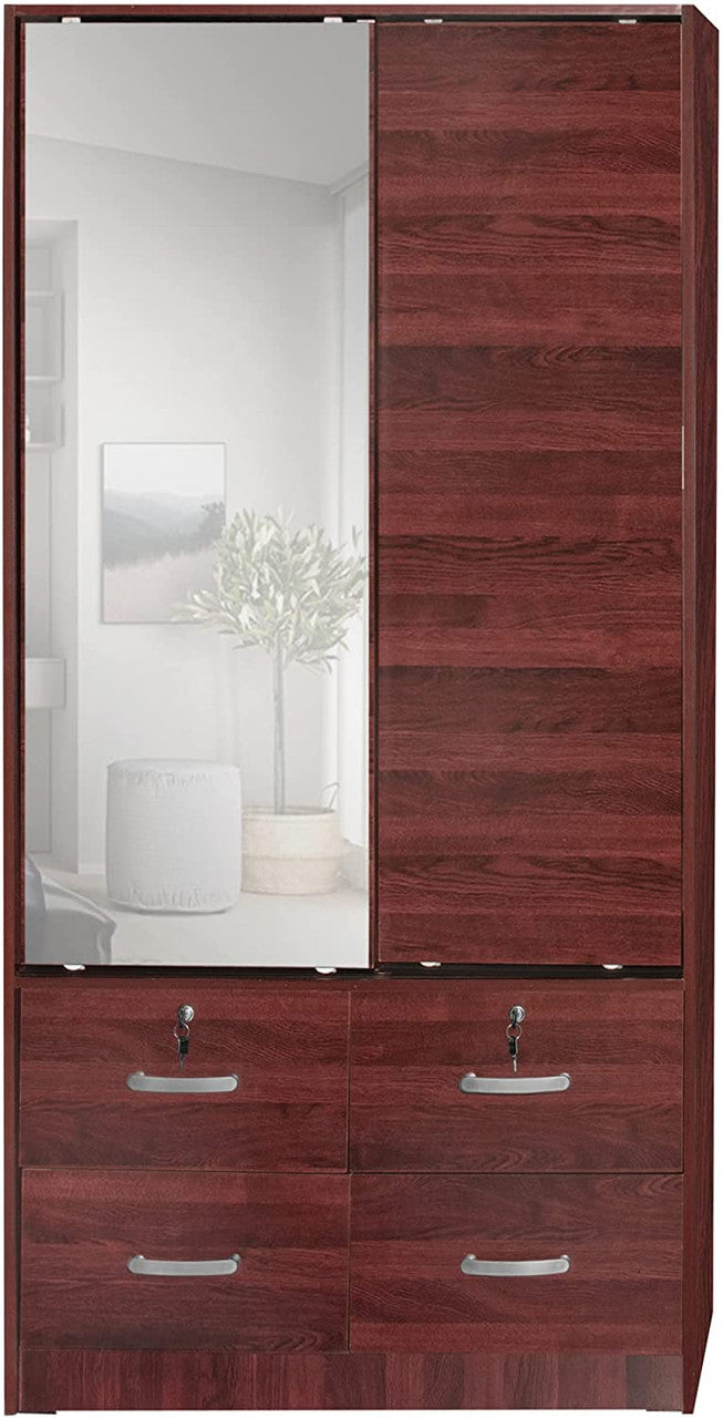 Go Green Woods Sarah Double Sliding Door Armoire with Mirror