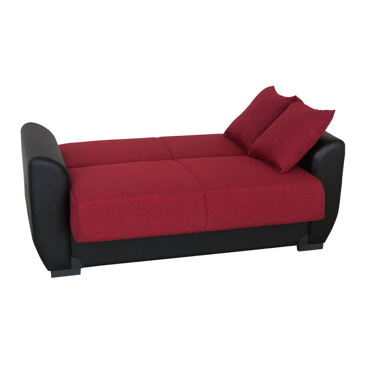 Emily Red & Black PU Leather Arms Loveseat