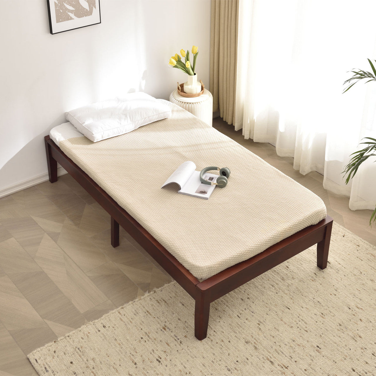 Go Green Woods Stella Solid Pine Wood Twin Platform Bed Frame