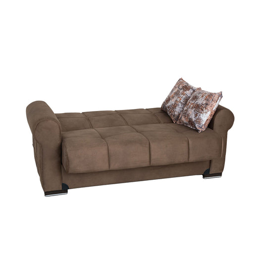 Ana Light Brown Fabric Loveseat