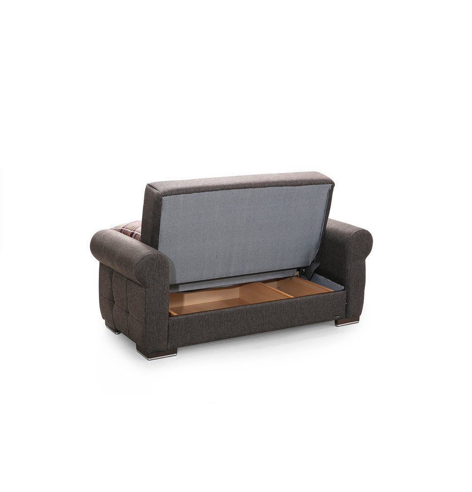 Silva Brown PU Leatherette Loveseat