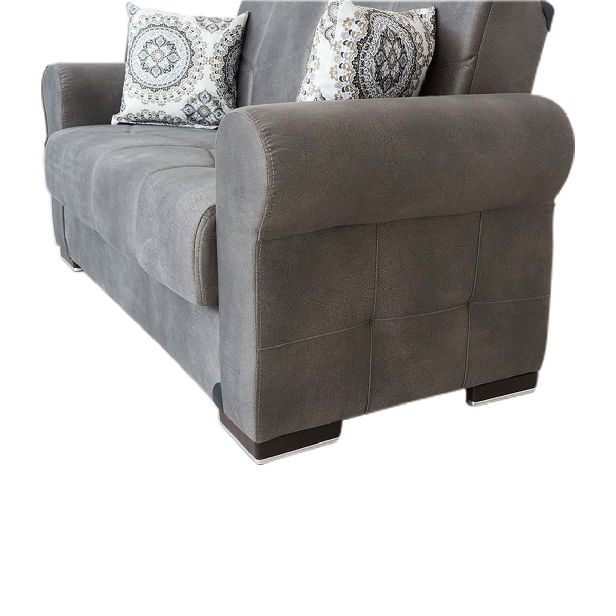 Togo Gray Tufted Back Loveseat