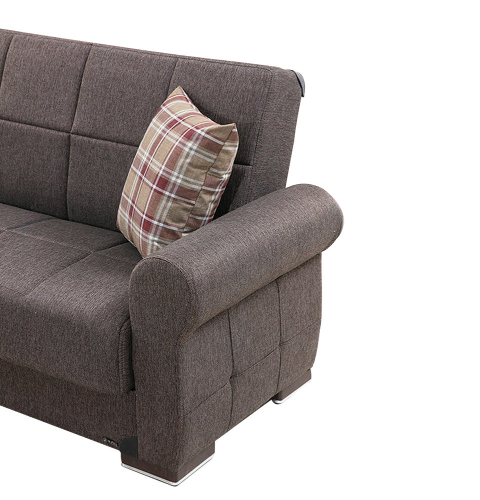 Silva Brown PU Leatherette Loveseat