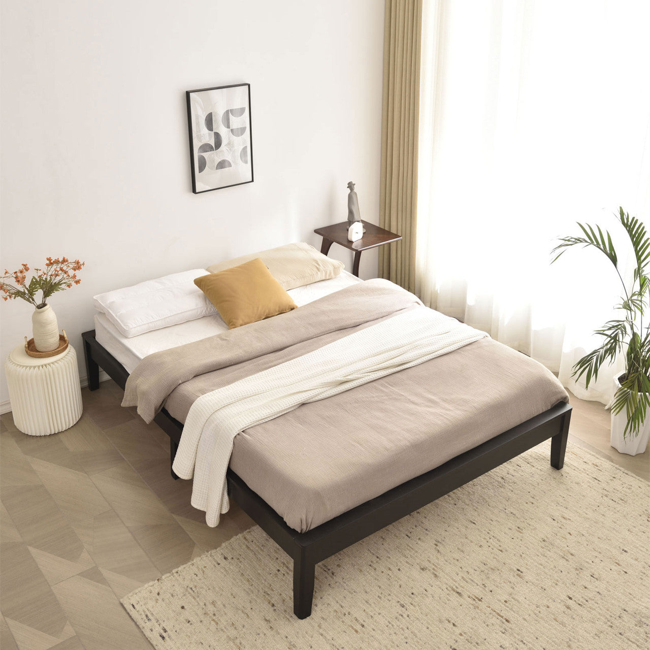 Go Green Woods Stella Solid Pine Wood Full Platform Bed Frame