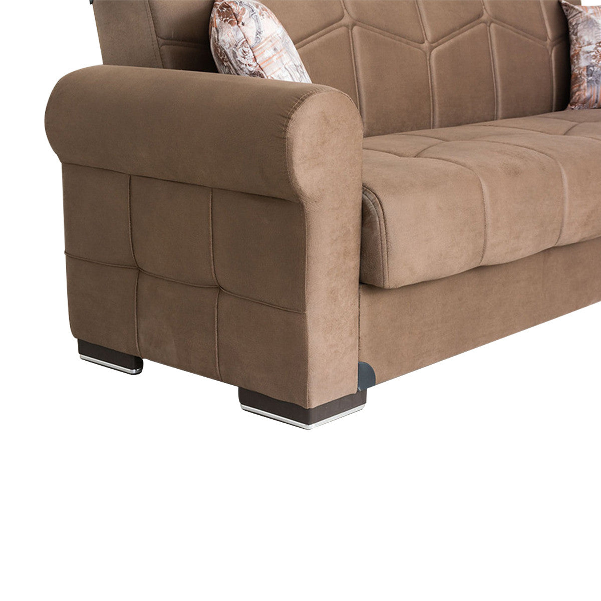 Ana Light Brown Fabric Loveseat