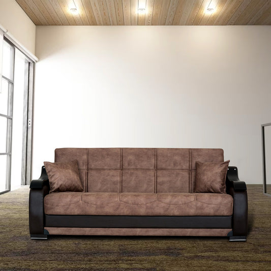 Zambak Brown Sofa Bed w-Storage