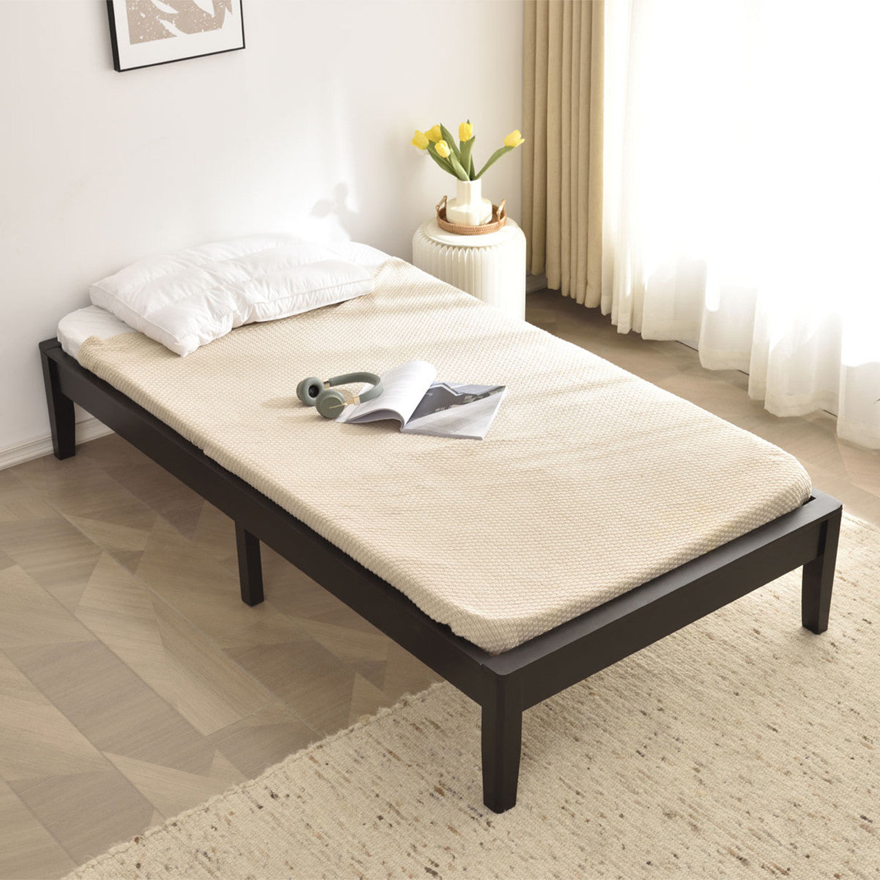 Go Green Woods Stella Solid Pine Wood Twin Platform Bed Frame