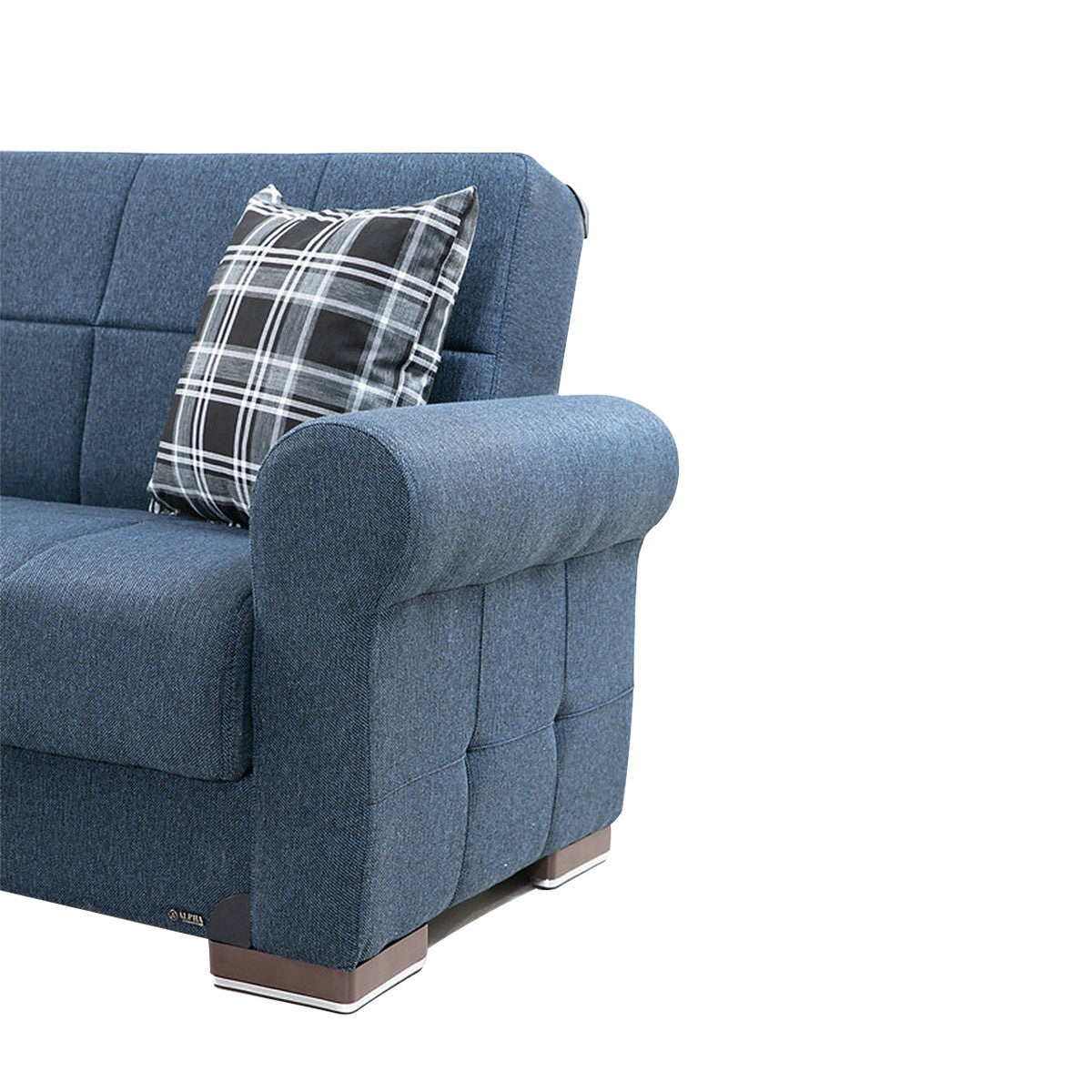 Silva Navy Blue Fabric Loveseat