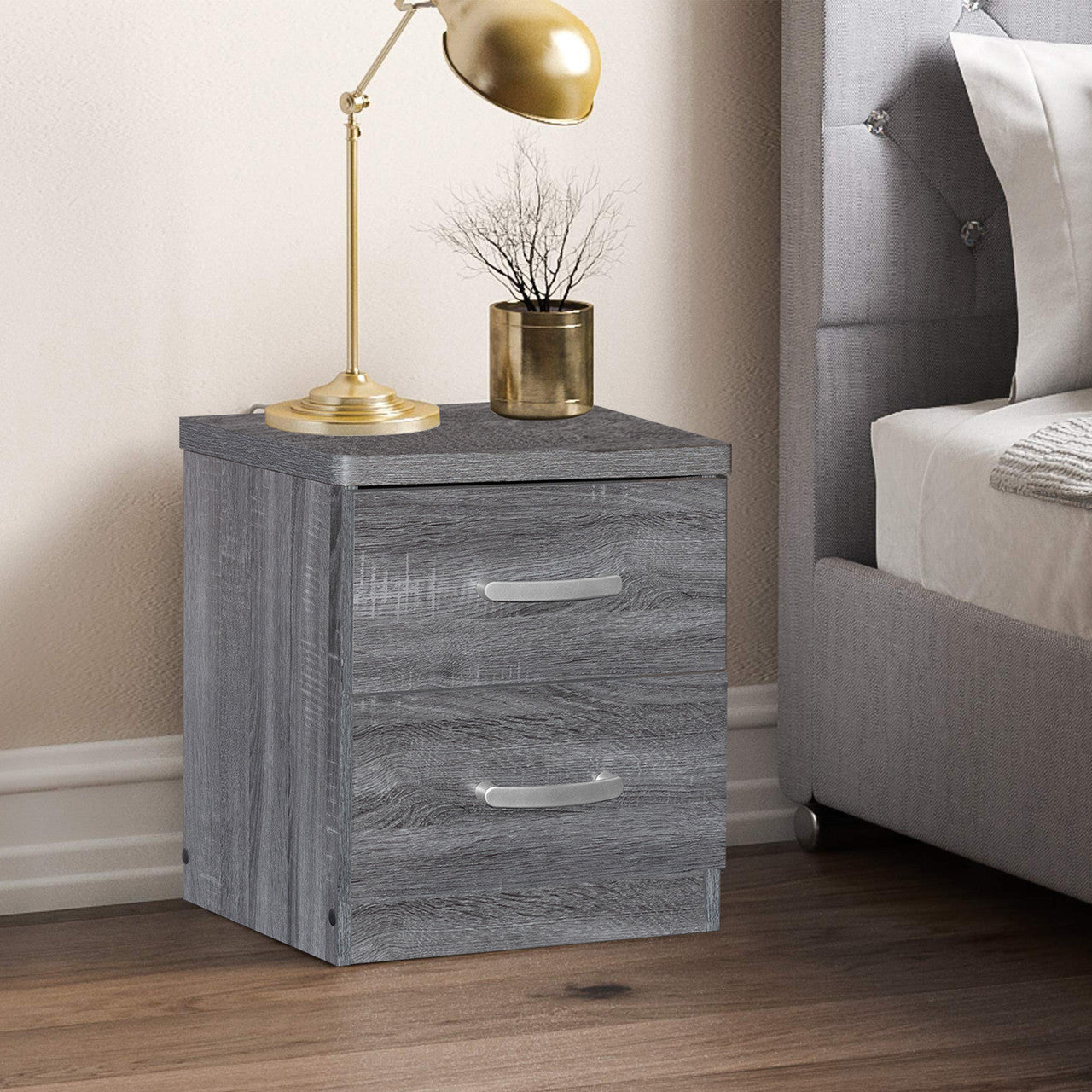 Go Green Woods Cindy Faux Wood 2 Drawer Nightstand