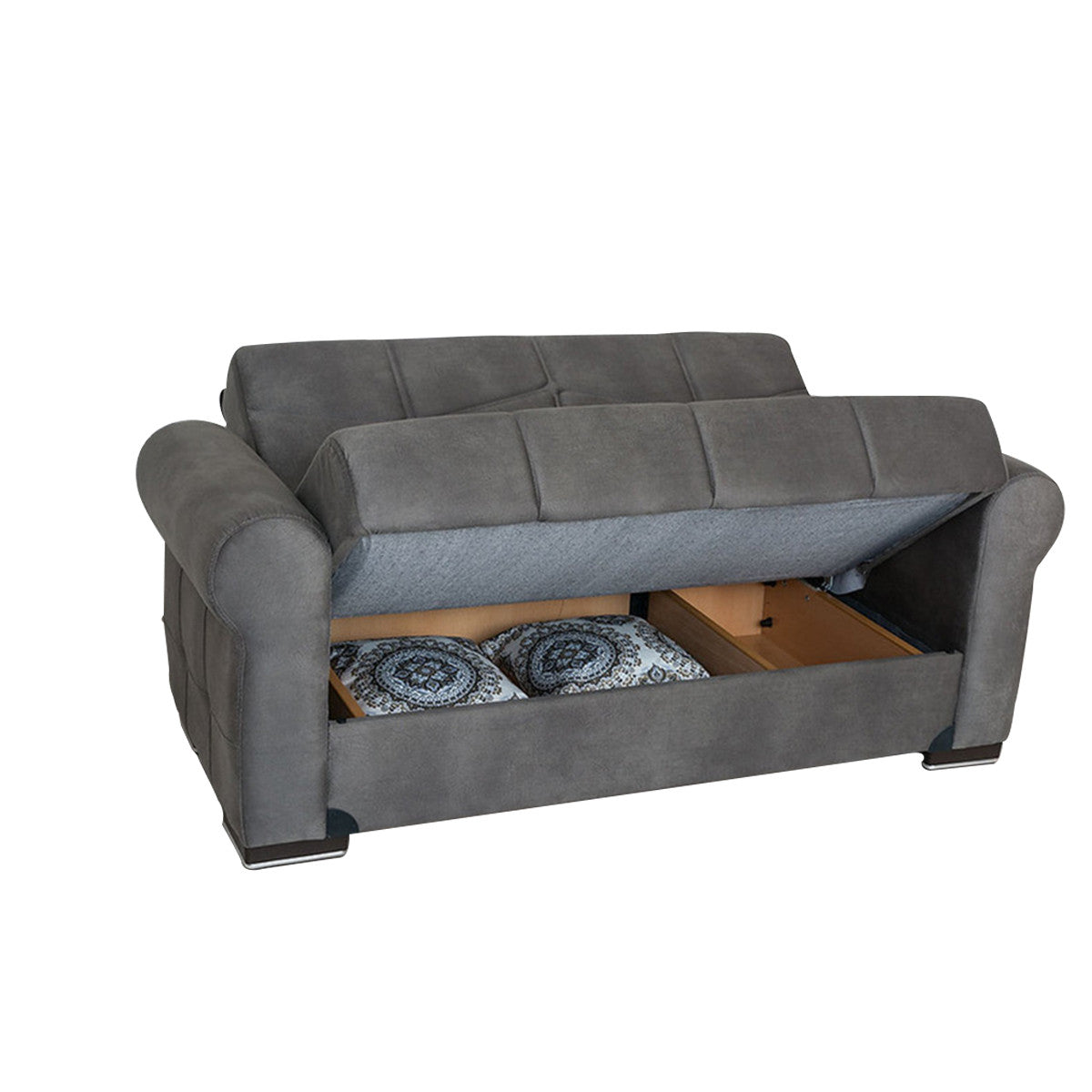 Togo Gray Tufted Back Loveseat
