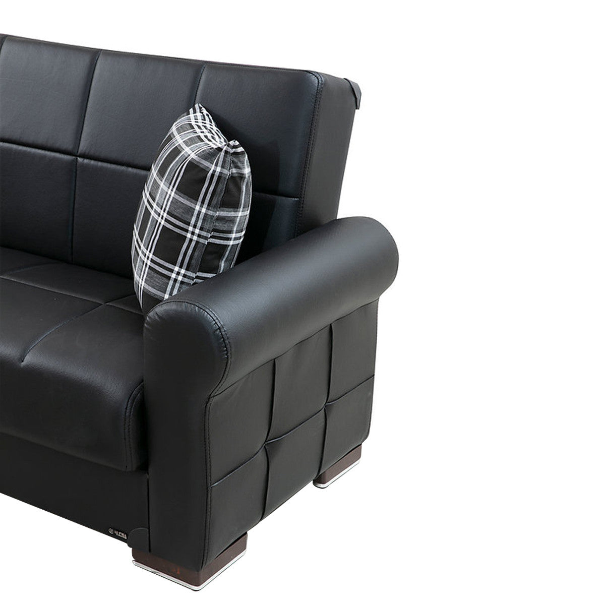 Silva Black PU Leatherette Loveseat