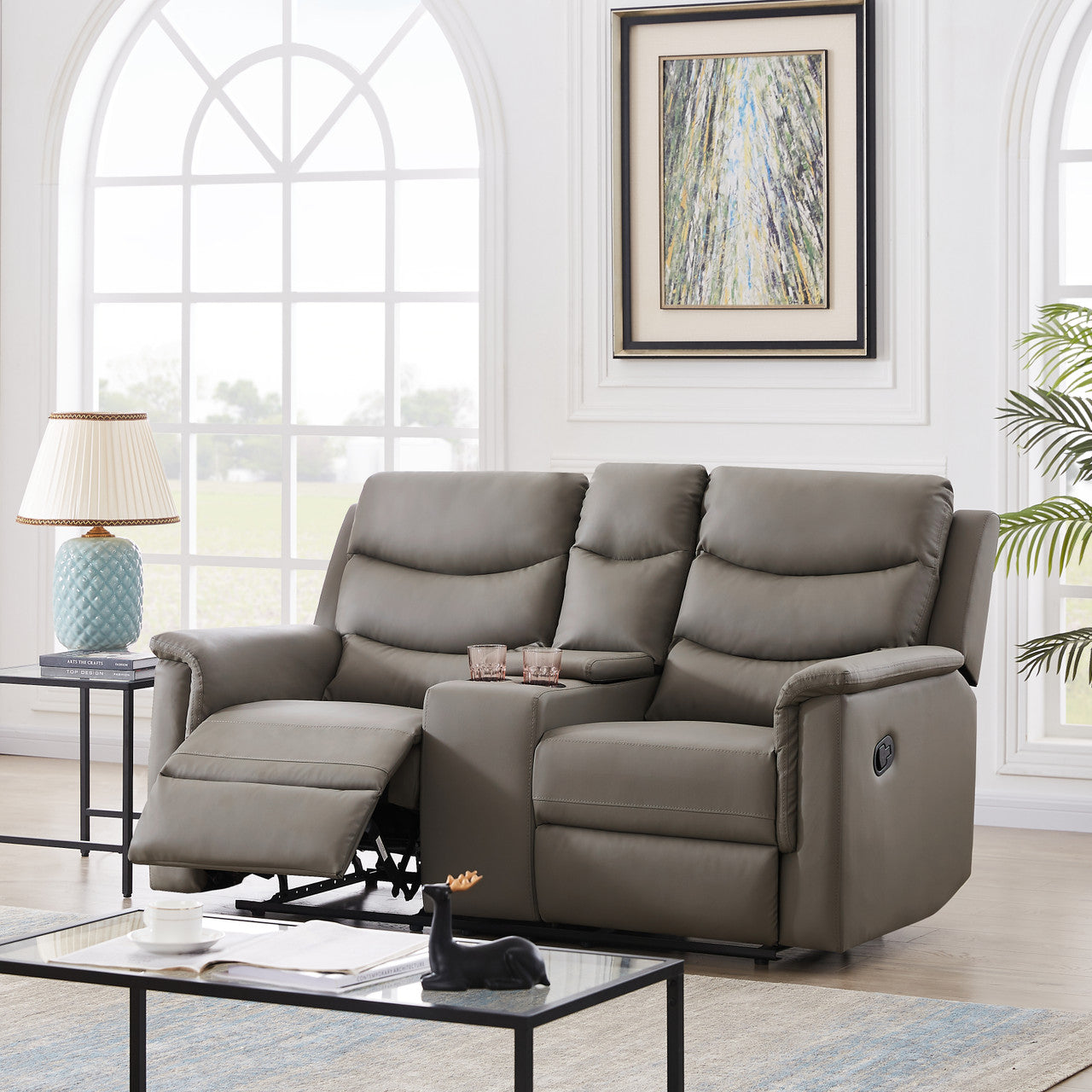 DreamSeat 2-Seater Motion Sofa Grey Pu