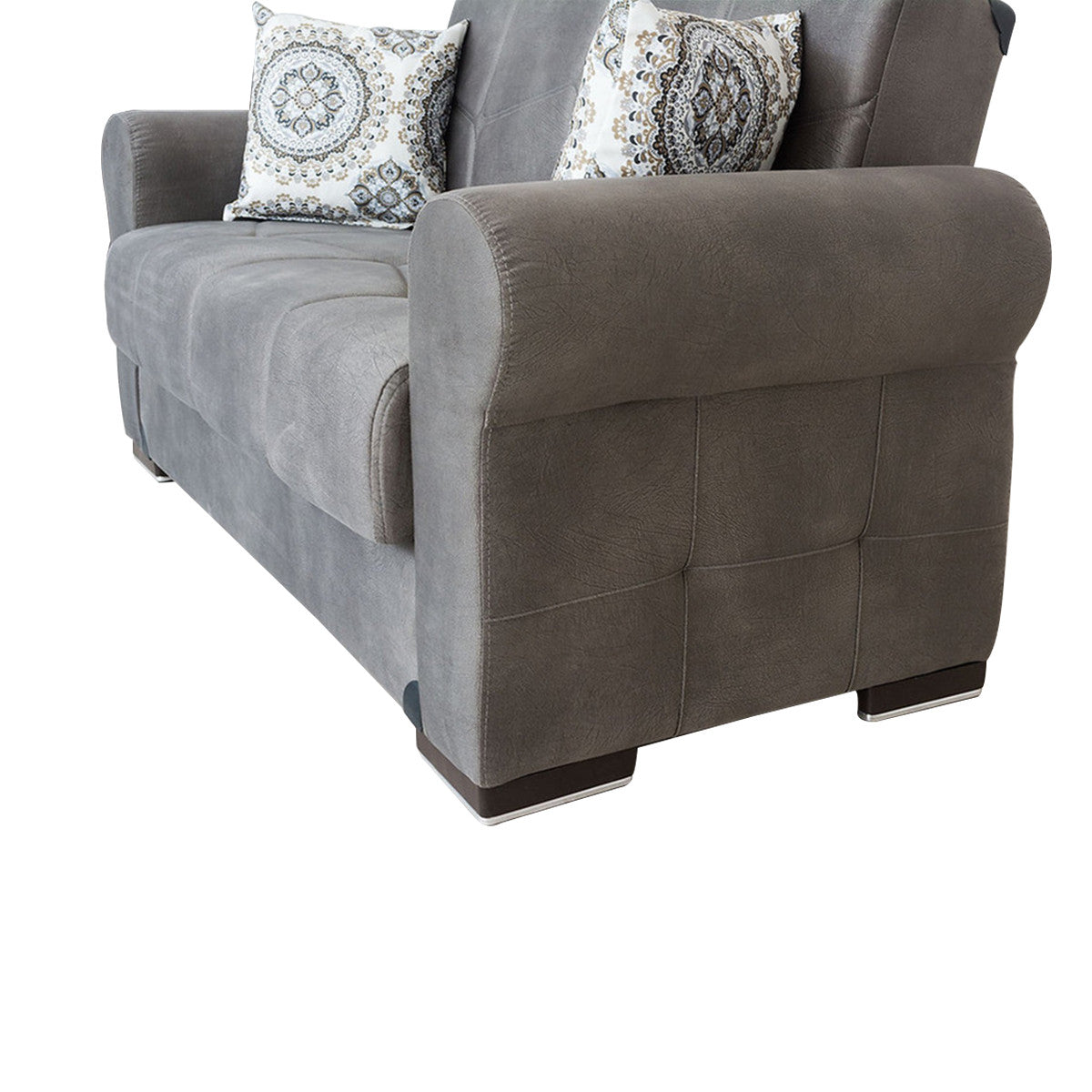 Togo Gray Tufted Back Sofa Bed