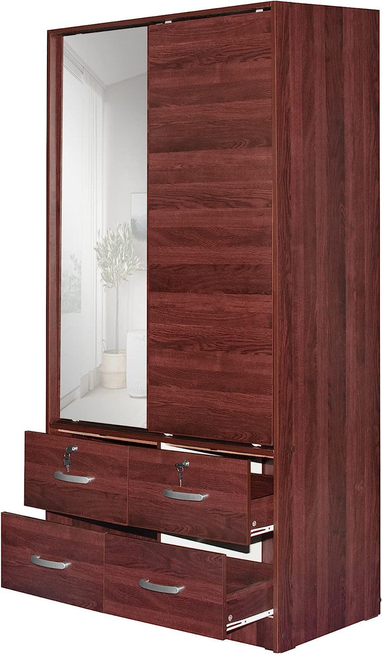 Go Green Woods Sarah Double Sliding Door Armoire with Mirror