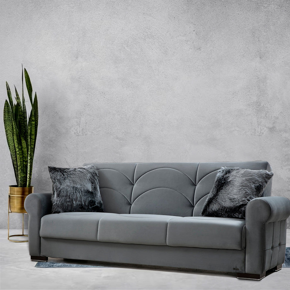 Madrid Gray Fabric Sofa Bed