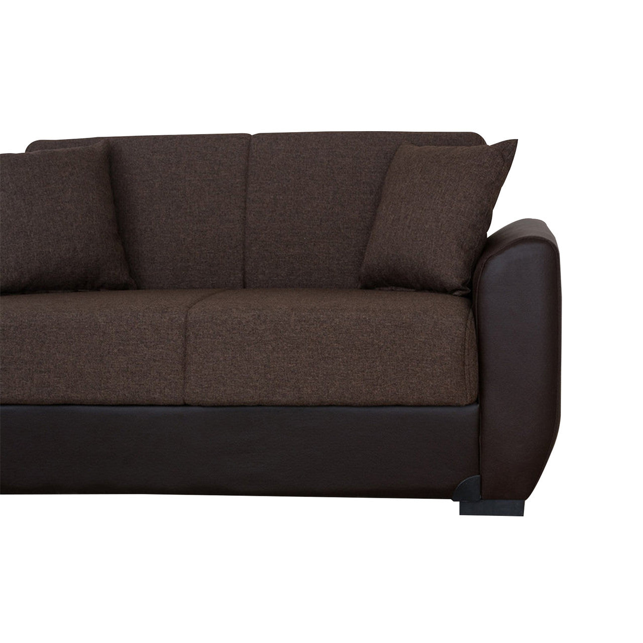 Primo Brown PU Leather Arms Sofa Bed