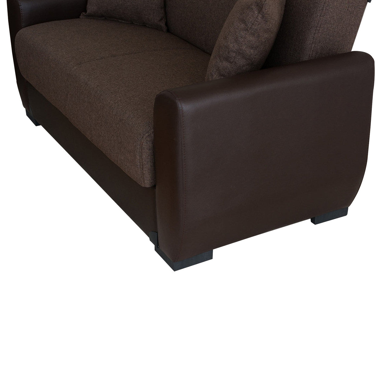 Primo Brown PU Leather Arms Sofa Bed