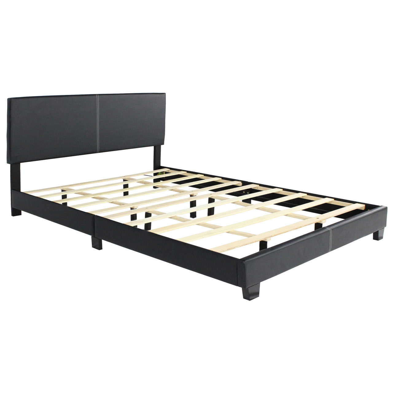 Go Green Woods Nora Faux Leather Upholstered King Panel Bed